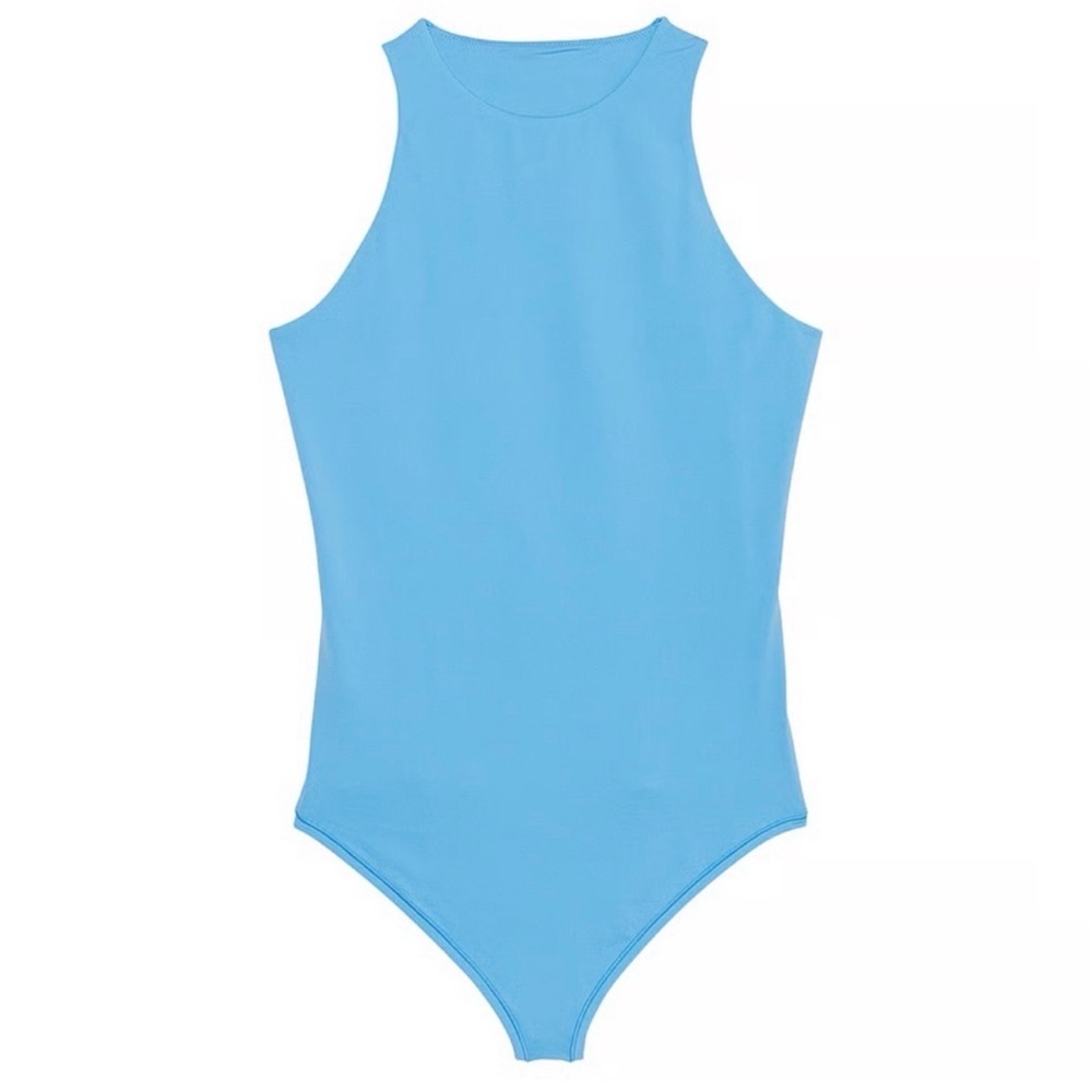 VICTORIA SECRET PINK FEATHER SOFT BODYSUIT - BLUE SIZE XL (NEW WITH TAGS) A16 - Picture 4 of 5